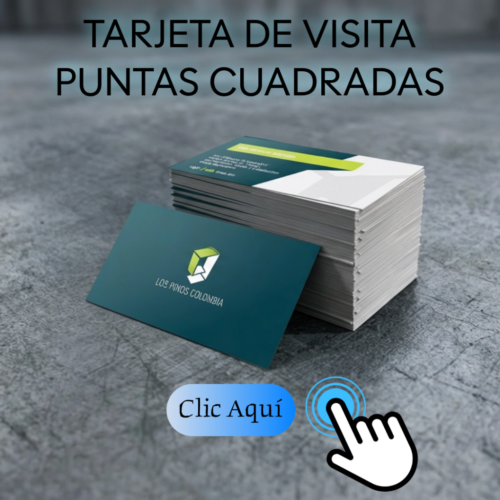 Tarjetas de visita puntas cuadradas