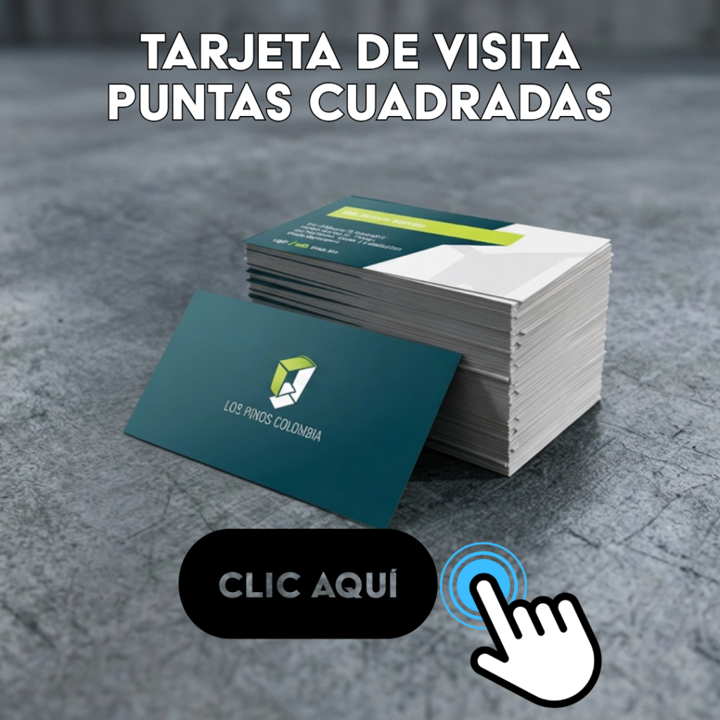 Tarjetas de visita puntas cuadradas